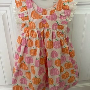 Pink and Orange pumpkin Eleanor Rose dress